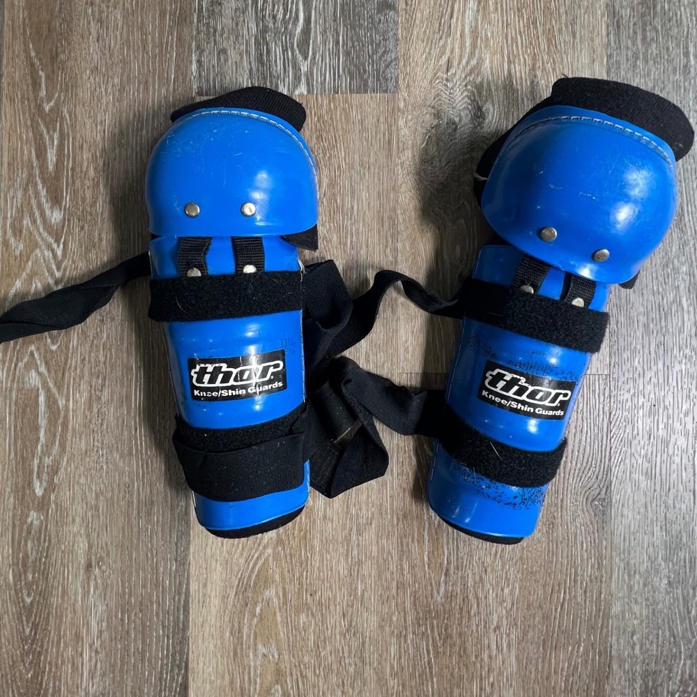 Thor Knee Shin Guards Adult Blue Motocross Dirt Bike Protective Gear